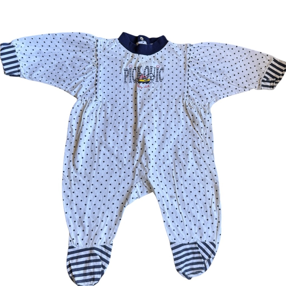 Vintage PickOuic Polka Dot Kids One Piece sleeper outfit